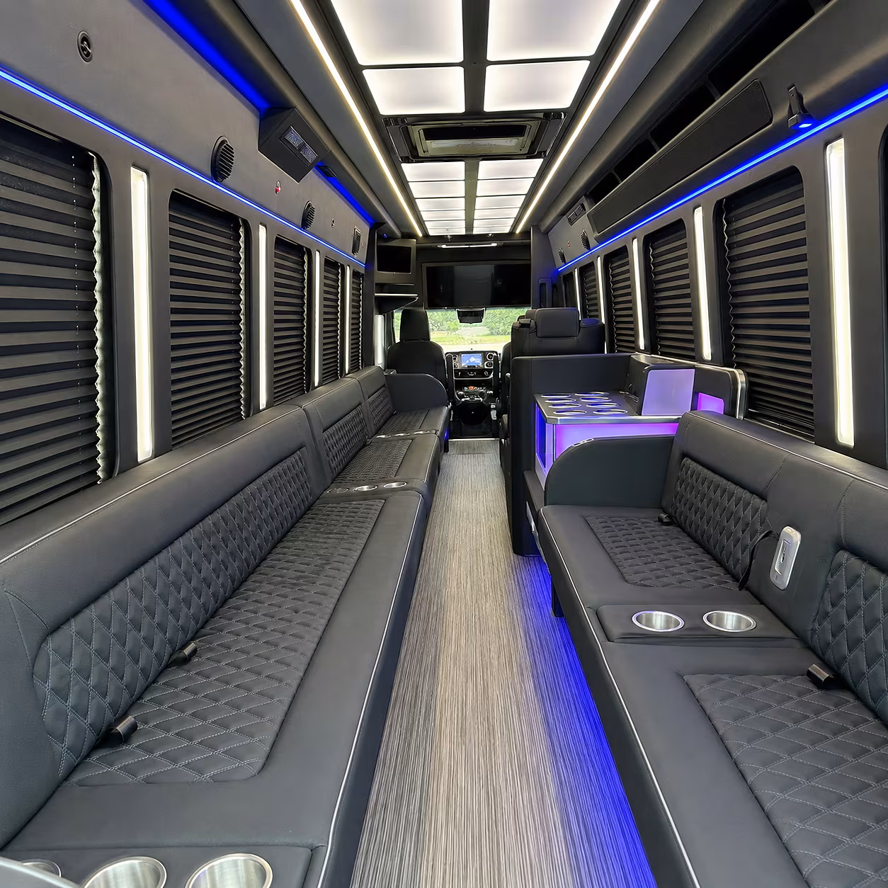 Columbus Private Event Transportation party bus interior