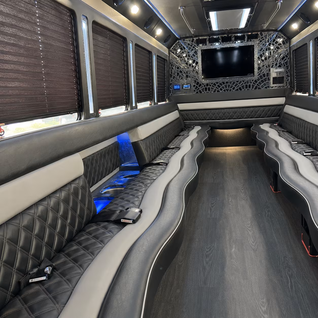 Columbus Prom & Homecoming Transportation party bus interior