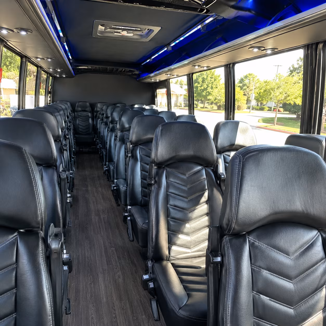 Columbus School Event Transportation party bus interior